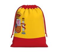 Spanish flag Print Drawstring Bag wrap, String Pouches, Premium Packaging Bags for Business & Events L
