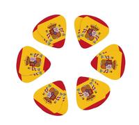 Spanish flag Print Guitar and Ukulele Picks For Music Lovers 12 PCS Mixed Gauges(0.46/0.71/0.96mm)