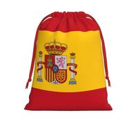 Spanish flag Print Holiday Drawstring Bag, Treat Pouch Wrap,Reusable Event Favor,Daily Storage Bag S