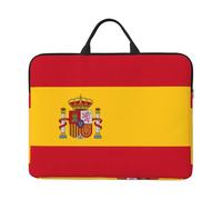 Spanish Flag Print Laptop Sleeve Case 14 Inch, Shockproof Protective Laptop Cover Briefcase Carrying Computer Bag