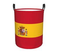 Spanish Flag Print Laundry Baskets Hamper With Handles,Decorative Basket For Living Room Pillows, Blankets,Clothes