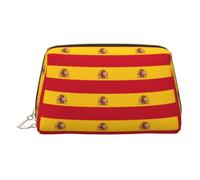 Spanish Flag Print Makeup Bag Stylish Cosmetic Bags for Women Daily Use Toiletry Travel Vanity Pouch