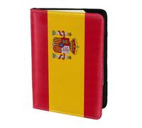 Spanish flag Print Passport Holder for Travel,Wallet Case RFID Blocking Leather Card Slot Protector