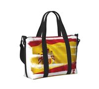 Spanish Flag Print Portable Travel Duffel Bag Foldable Tote Hand Bag for Weekend Trips Gym Accessory