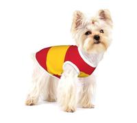 Spanish Flag Print Small Dog Clothes Pet Vest, Soft Cotton Sleeveless T-Shirts Breathable Pet Tank Top Apparel For Puppies And Cats