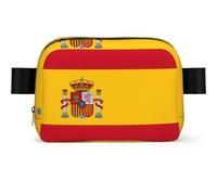 Spanish Flag Print Square Bumbag Fanny Pack for Men Women Adjustable Belt Bag Waterproof Cross Body Bag Chest Bag