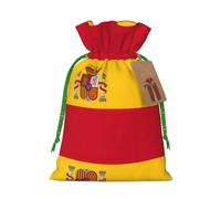 Spanish Flag Print Stylish Drawstring Pouches,Reusable Drawstring Gift Bags,Perfect For Holiday And Party