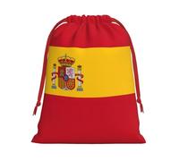 Spanish flag print Super soft velvet Christmas bag, fit for Halloween promotion and daily storage
