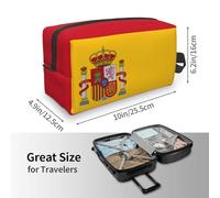 Spanish Flag Print Toiletry Bag for Men Travel Toiletry Bag, Spacious Capacity Cosmetic Bag for Women