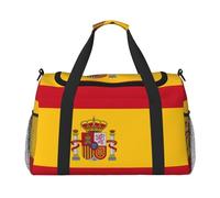 Spanish flag print Weekender Overnight Carry On Bag Gym Luggage Bag Duffel Bag for Travel Women, Black, One Size