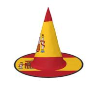 Spanish flag Print Witch Hat Halloween Party Cosplay Costume Accessory