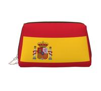 Spanish Flag Printed Handheld Makeup Case, Spacious Toiletry Organizer Designed for Brushes and Toiletries