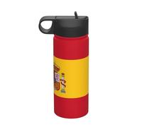 Spanish Flag Printing The Print 18 Oz Stainless Steel Sports Insulated Kettle with Lid for Adult Men Women