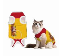Spanish Flag Recovery Suit for Dogs Cats After Surgery, Soft Cotton Post-Surgery Suit for Male and Female Pet