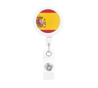 Spanish Flag Retractable Badge Holder Light and Durable Wear-Resistant for Daily Work Use