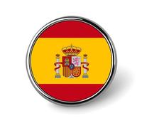 Spanish Flag Round Brooch Pin Lapel Pins Tie Suit Dress Accessories for Men Women Wedding Birthday