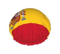 Spanish Flag Shower Caps For Women, Elastic And Reusable Bath Caps, Double Waterproof Layers Shower Cap, Bathing Shower Caps