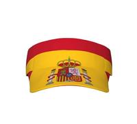 Spanish Flag Sport Sun Visor Hat Women Men Adjustable Sun Cap for Golf, Running, Outdoor Activities Beach Hat, Black, One Size