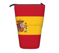 Spanish Flag Standing Telescopic Pencil Bag Oxford Cloth Bag Portable for Boys Girls Teens Students Office