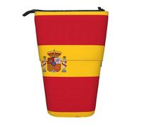 Spanish Flag Standing Telescopic Pencil Bag Oxford Cloth Bag Portable for Boys Girls Teens Students Office