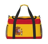 Spanish Flag Travel Duffel Bag with Zippers and Handles, Big Foldable Duffle Bag for Family Vacations