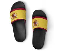 Spanish Flag Unisex Home Slippers Open Toe Slide Sandals PVC Shower Shoes for House Hotel