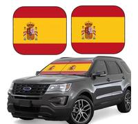 Spanish Flag Windshield Sunshade,Car Windshield Sun Shade Sun,Visor with Foldable Design Automotive Exterior Accessories