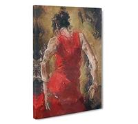 Spanish Flamenco Dancer Canvas Print | Gallery Wrapped 30mm Frame Wall Art | 30x20 inches | Ready to Hang | Abstract People Picture | Living Room Bedroom Lounge Office