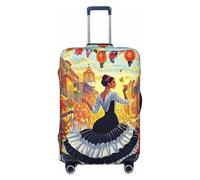 Spanish Flamenco Dancer Elastic Travel Luggage Cover Suitcase Protector, Print Suitcase Baggage Cover Anti-Scratch