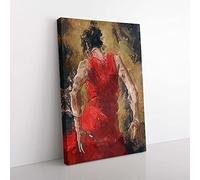 Spanish Flamenco Dancer in Abstract Canvas Wall Art Print 30x20 Inch