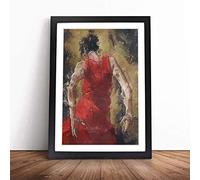 Spanish Flamenco Dancer in Abstract | Framed Wall Art Print | Modern Home Decor Picture | Ready to Hang Artwork for Living Room, Bedroom, Kitchen or Office | Multiple Sizes