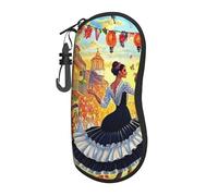 Spanish Flamenco Dancer Printed Glasses Case Ultra-Light Soft Shell Protective Eyewear Organizer For Men And Women