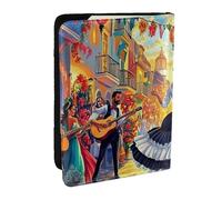 Spanish Flamenco Dancer Printed Passport Holder,Travel Pu Leather Passport Cover Case Organiser for Men Women,6.5 Inch