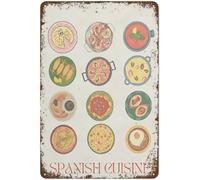 Spanish Gourmet Vintage Metal Tin Signs Kitchen Poster Funny Gift Novelty Kitchen Bar Club Garage Garden Farm Wall Art Plaque Tin Signs 8x12 Inch