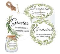 Spanish Gracias Thank You Tags with Hanging Strings 100pack Por Acompañarnos Wedding Favor Gift Cards for Party Favor,Gift Bag,Bride Shower