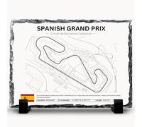 Spanish Grand Prix F1 Slate Plaque with Stand - 200mm x 150mm - Coordinates Keepsake for F1 Race Fans - Circuit de Barcelona-Catalunya
