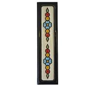 Spanish Hand-painted Atalaya Black Ceramic 11 x 5.5 cm or 2.165 x 4.331 inch House Number Tiles (End piece)