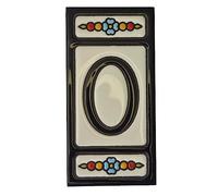 Spanish Hand-painted Atalaya Black Ceramic 11 x 5.5 cm or 2.165 x 4.331 inch House Number Tiles (Number 0 tile)