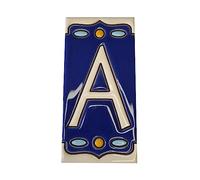 Spanish Hand-painted Nazari M-1 Ceramic 11 x 5.5 cm or 2.16 x 4.33 inch House Number and Letter Tiles (Letter A tile)