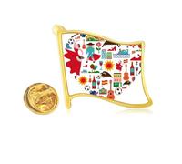Spanish Heart Bullfight Flango Flag Golden Metal Flag Lapel Pin Badge