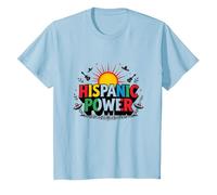 Spanish Heritage Month Hispanic Power Celebration T-Shirt, Kids, Baby Blue, 3 Years