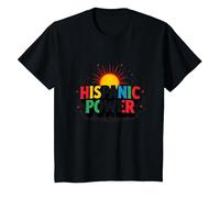 Spanish Heritage Month Hispanic Power Celebration T-Shirt, Kids, Black, 12 Years