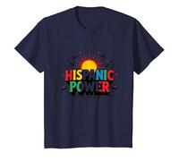 Spanish Heritage Month Hispanic Power Celebration T-Shirt, Kids, Navy, 3 Years