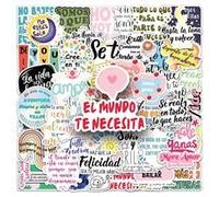 Spanish Inspirational Stickers 50 Pcs Waterproof Trendy Motivational Quotes Sticker for Water Bottle Laptop Scrapbook Skateboard Car Bike Guitar Luggage,Vinyl Funny Positive Decals for Teachers Kids