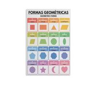 Spanish Language, SHAPES NAMES POSTER, Homeschool And Classroom Chart Educational Chart Poster 24x36inch(60x90cm)