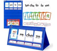 Spanish Learning Word Building Pocket Chart for Kids, Spanish Vocabulary Games Toddler Flash Cards Sight Words Flashcards Languages Spelling Reading Phonics Games for Kindergarten Preschool