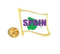 spanish map euan bullfighting Golden Metal Flag Lapel Pin Badge