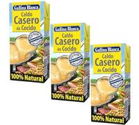 Spanish Meat Broth Stew Gallina Blanca 100% Natural | Gluten Free | Clear Liquid Broth, not Stock Cubes, Powder or Concentrate Gallina Blanca Casero de Cocido| 3x 1L