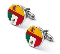 Spanish Mexican Flag Men Cuff Links Metal Cufflinks