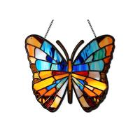 Spanish Moon Pendant Stained Acrylic Window Hanging, Butterfly Wall Decor for Butterfly Lovers Housewarming Gift S B